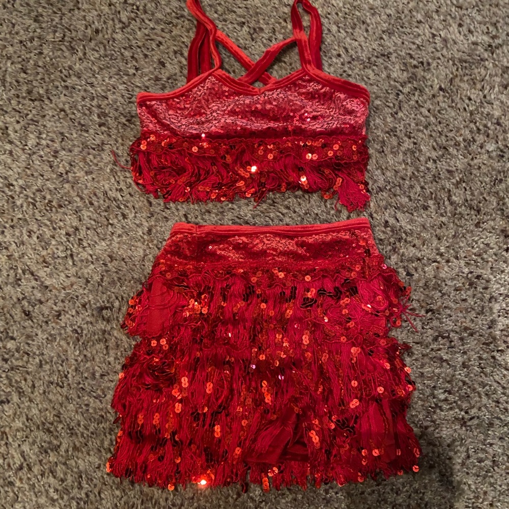 Weissman red fringe costume size MC